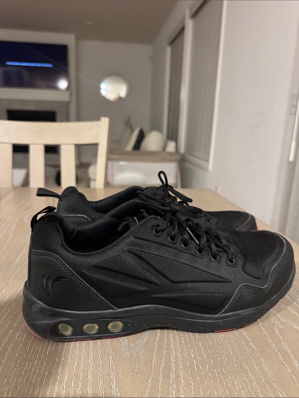 Khombu Men's Black Athletic Sneakers with Subtle Red Accents